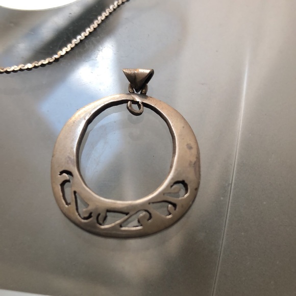 Silvertone Bracelet, Necklace and Heart Pendant, and Silver Oval Pendant - Picture 4 of 7